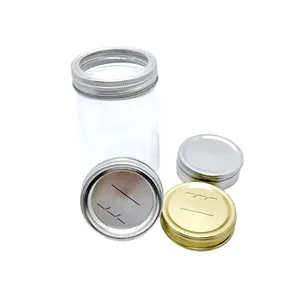 4 Oz Tot 32 Oz Glazen Pot Met Metalen Deksel Brede Mond 300Ml Jam Pot Voor Wijn Honing En Water Zwart/Heldere Kleur Doos Verpakking