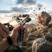 Lance-pierre semi-automatique haute précision avec chargeur de billes en acier, cadre en alliage d'aluminium CNC, portée de 50 m, outil d'entraînement de tir en extérieur