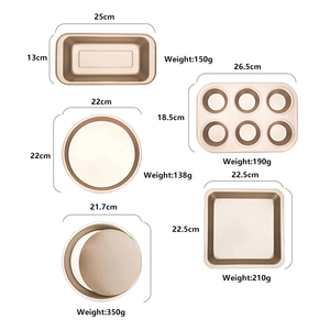 Ensemble de 5 casseroles empilables en acier au carbone antiadhésives de qualité supérieure <span class=keywords><strong>pour</strong></span> la <span class=keywords><strong>cuisson</strong></span> au four, revêtement émaillé, gain de place - Product Image 2