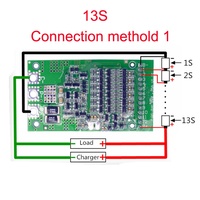 BMS 6S 7S 8S 9S 10S 11S 12S 13S 4.2V 25A BMS réglable pour batterie lithium-ion 18650, module de protection de circuit imprimé PCB PCM
