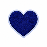 Patch brodé en chenille personnalisé à faible MOQ avec logo, patch en chenille en forme de cœur personnalisé pour vêtements, à coudre ou thermocollant