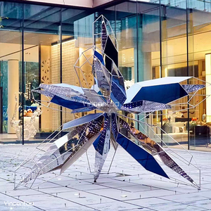 Vincentaa <span class=keywords><strong>Hotel</strong></span> Sculpture abstraite en acier inoxydable Sculpture décorative moderne creuse Sculpture géométrique - Product Image 1