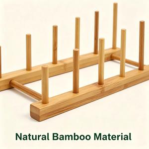 Escurridor de Platos Ecológico, Simple, de Bambú, Portátil, Ahorra Espacio, para Tazones, Tazas y Platos - Product Image 3