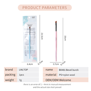 LMLTOP cepillo delineador de <span class=keywords><strong>ojos</strong></span> en ángulo plano B0481 cabeza inclinada suave pelo de nailon <span class=keywords><strong>ojos</strong></span> cepillo de maquillaje único para labios ceja cepillo cosmético - Product Image 5