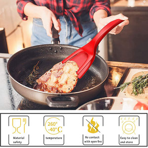 <span class=keywords><strong>Pince</strong></span> à pain pour pelle à Barbecue, poignée antiadhésive en Silicone, retourneur d'œufs frits, Double spatule, Clip <span class=keywords><strong>alimentaire</strong></span> 2 en 1 - Product Image 6