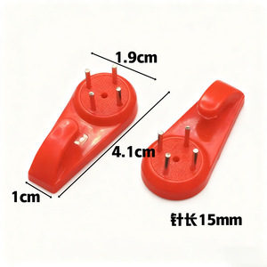 Ganchos de Pared de Plástico Rojos, Gancho Individual con Capacidad de Carga de 3 kg para Colgar Ropa y Decoraciones - Product Image 4