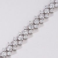 Bracelet élégant de luxe en diamant de laboratoire, or massif 14 carats, pour femme, taille coussin brillante, tons fantaisie jaune/blanc/rose, certifié IGI