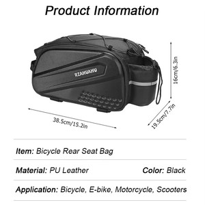 Wasserdichte Fahrrad-Gepäckträgertasche mit Hartschale, 10L Großes Fassungsvermögen, Hängende Mountainbike-Aufbewahrungstasche - Product Image 4