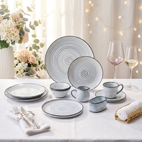 Assiettes de service en porcelaine écologiques pour décoration de mariage, vaisselle de table classique pour riz et steak, personnalisable OEM/ODM