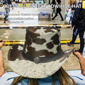 Nouveau Chapeau de Cowboy Ajustable en Cuir de Vachette Façonné à la Main Style Western avec Poils Intégrés 2025 – Idéal pour le Sport, les Loisirs, les Affaires, les Fêtes et les Voyages - Product Image 2