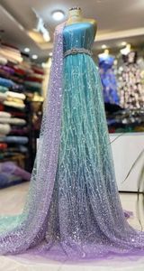 Long lanh spangle Bling Bling cầu vồng Nude ren vải hometextile vải sáng bóng Ren Vải - Product Image 4