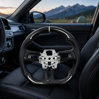 Volant en cuir Mustang, volant en fibre de carbone, volant en cuir perforé, marqueur supérieur blanc, Ford Mustang S550