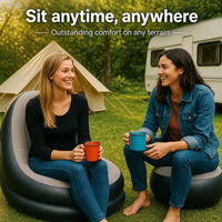 Canapé gonflable floqué personnalisé avec logo, fauteuil gonflable portable avec ottoman pour salon et camping en extérieur