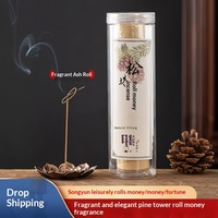 Bâtonnets d'encens traditionnels faits à la main, design en forme de pomme de pin, attirant l'argent et la prospérité, parfum boisé pour l'aromathérapie et l'ambiance intérieure