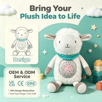 Projecteur Ciel Étoilé en Peluche Mouton Compagnon de Sommeil avec Contrôle du Volume, Mélodies et Sons de la Nature pour Chambre d'Enfant