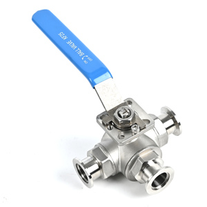 Valvola a Sfera Personalizzabile con Maniglia <span class=keywords><strong>KF</strong></span>/NW, Valvola a Sfera a 3 Vie in Acciaio Inox SS304 SS316L KF25/KF40/KF50 per Semiconduttori - Product Image 3