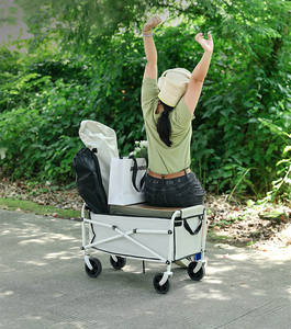 Vente en gros chariot de camping pliable 80L réglable et pliable pour jardin extérieur chariot de plage pique-nique chariot de camping pliable - Product Image 6