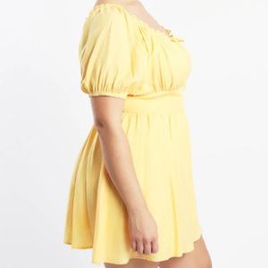 เดรสผู้หญิงไซส์ใหญ่สไตล์ฝรั่งเศส แขนระบาย แต่งลูกไม้ผูกหลัง ดีไซน์สดใสสง่างามสำหรับฤดูร้อน ปี 2025 - Product Image 3