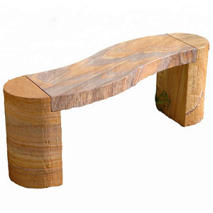 Banc en grès de jardin pas cher, comme une chaise en bois, à vendre - Product Image 1