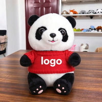 Peluche Panda Douce et Réaliste, Jouet en Peluche Kawaii, Ours en Peluche Cuddly, Décoration Maison, Panda Noir et Blanc