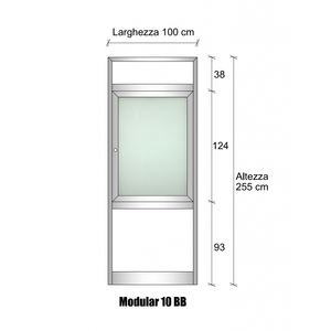 ผนังกั้นกระจกโอปอลอลูมิเนียมโมดูลเริ่มต้น/สุดท้าย H2550xl1000มม. สีงาช้าง RAL 1013จากฉากกั้นห้อง - Product Image 1