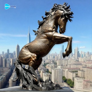 Statua di Cavallo Rampante in Bronzo a Grandezza Naturale Personalizzata per Decorazione Giardino Moderno con Colore Personalizzabile - Product Image 2