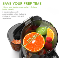 Extracteur de jus commercial électrique portable à pression à froid pour smoothies frais, fruits, agrumes et oranges, mini-mixeur