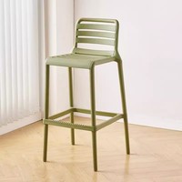 Tabouret de bar en plastique multicolore avec dossier, empilable, chaise haute pour la maison, la cuisine, le restaurant, le café, le bar