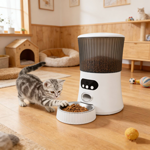 Distributeur automatique de nourriture pour animaux de compagnie avec commande vocale, hygiénique et facile à nettoyer - Product Image 1