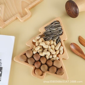 Bandeja navideña de madera con forma de reno, gorro de Papá Noel y árbol, bandeja de aperitivos de dibujos animados para decoraciones de fiestas navideñas - Product Image 4