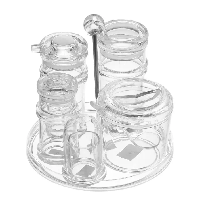 Acryl Specerij Caddy Cruet Set Voor Restaurant Tafel