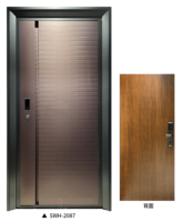 Portes doubles de villa en acier inoxydable 304 sur mesure, porte d'entrée anti-effraction de style coréen avec ventilation, porte de sécurité extérieure moderne