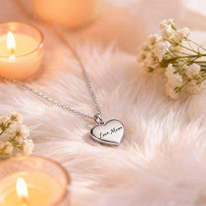 <span class=keywords><strong>Collana</strong></span> con Ciondolo a Cuore Personalizzato Inciso 'Ti Amo' 'Amo la <span class=keywords><strong>Mamma</strong></span>' Catena in Oro Gioiello Delicato Emozionale per Donna Regalo - Product Image 3