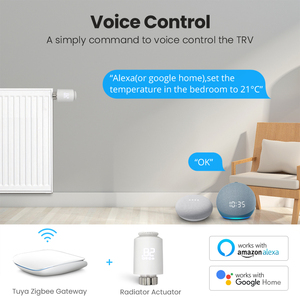 Avatto tuya thông minh zigbee3.0 TRV nhiệt sàn sưởi ấm điều khiển nhiệt độ kỹ thuật số thông minh tuya tản nhiệt van - Product Image 2