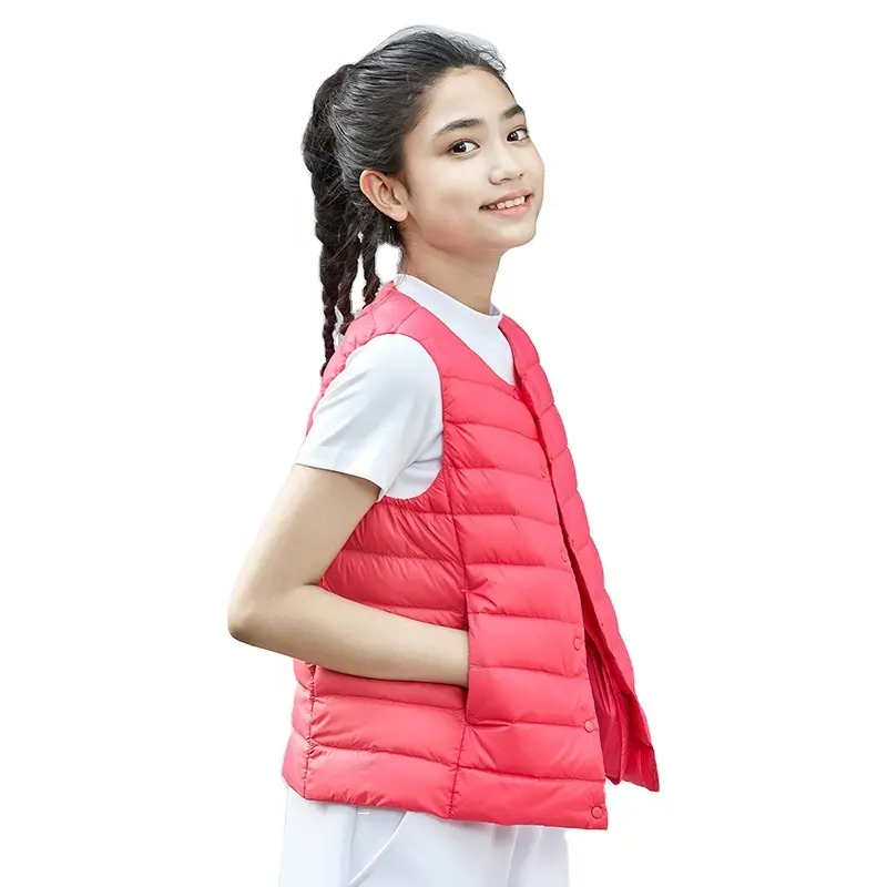 Thiếu Niên nóc vest 90% cao Puffy vịt xuống siêu nhẹ ấm áp và thoải mái xuống vest