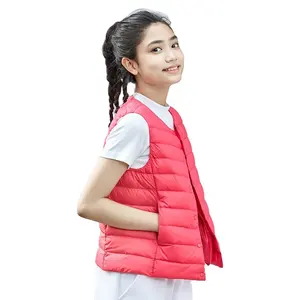 Teenage puffer vest 90% High Puffy Duck Down Ultra Light Warm and Comfortable down vest