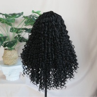 Perruque brésilienne longue 6*13 Lace Front ondulée bouclée noire résistante à la chaleur sans colle 32 pouces pour débutantes