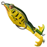 Leurre de pêche Simulation Thunder Frog avec double hameçon barbelé et ailettes rotatives pour la capture de poissons noirs et de bar, matériel de pêche en gros