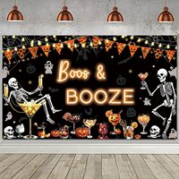 Bannière de fond amusante pour Halloween, décorations de fête à thème 'Potion', décorations de fond pour photographie de enterrement de vie de jeune fille avec fantômes amusants et effrayants