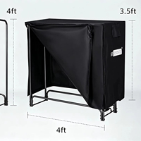 Support à bois de chauffage robuste en métal pour rangement extérieur avec housse imperméable pour patio, véranda, jardin