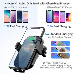 Otomatik kelepçe hızlı şarj telefon tutucu <span class=keywords><strong>iPhone</strong></span> Huawei Samsung akıllı sensör 10W kablosuz araba şarjı telefon için - Product Image 6