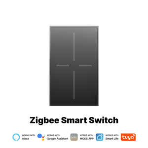 Interrupteur tactile intelligent Tuya WiFi/Zigbee Série Start Feather avec commande vocale, norme américaine, 1/2/3/4 gangs, interrupteurs en verre AG - Product Image 1