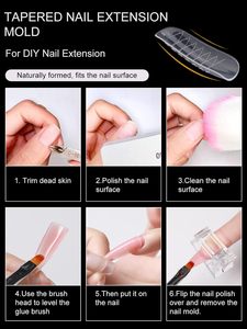 Suministros para Uñas: Puntas de Uñas de Gel de Construcción Rápida de Cobertura Completa con Doble Forma Transparente para Extensión de Dedos - Product Image 4