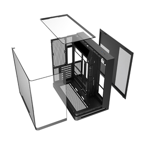 Caja <span class=keywords><strong>de</strong></span> PC con Panel Frontal <span class=keywords><strong>de</strong></span> Vidrio y Pantalla LCD, Nuevo Diseño Metálico, ATX Mid Tower, USB3.0, Escritorio, Negro - Product Image 5