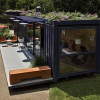 Maison de conteneur modulaire préfabriquée avec façade en verre de style moderne pour hôtel