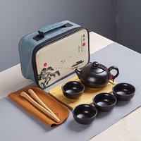 Service à thé Kung Fu moderne Pot Xishi en céramique et un pot deux/tasses quatre tasses sac de transport de voyage ensemble de café cadeau