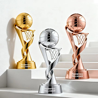 Trophée de basketball en résine personnalisé avec logo et design sur mesure pour les récompenses des événements sportifs