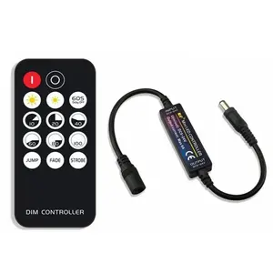 Mini Portable DC5-24V led RF 14-key single color controller 1 channel dimmer for 5050 2835 strip light