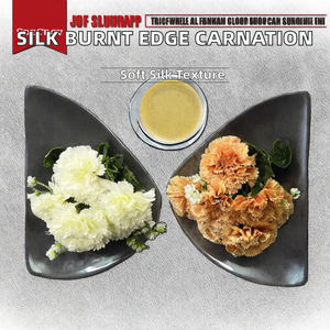 باقات زهور اصطناعية يدوية الصنع من الحرير البرغندي، زهور قرنفل واقعية بلون الخريف المحروق للتخرج وعيد الميلاد والسنة الصينية الجديدة ZR1455 - Product Image 2