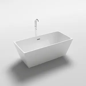 SANTERNO Best Seller White Acrylic Freestanding Soaking Bath Tub Luxury Free Standing Bath Drainer CE Approved Elegant Design